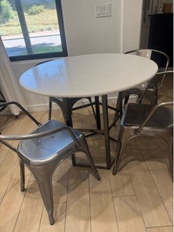 Quartz Dining table and 4 chairs