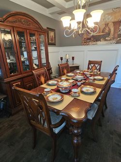 German Cherry Oak Dining Room Set