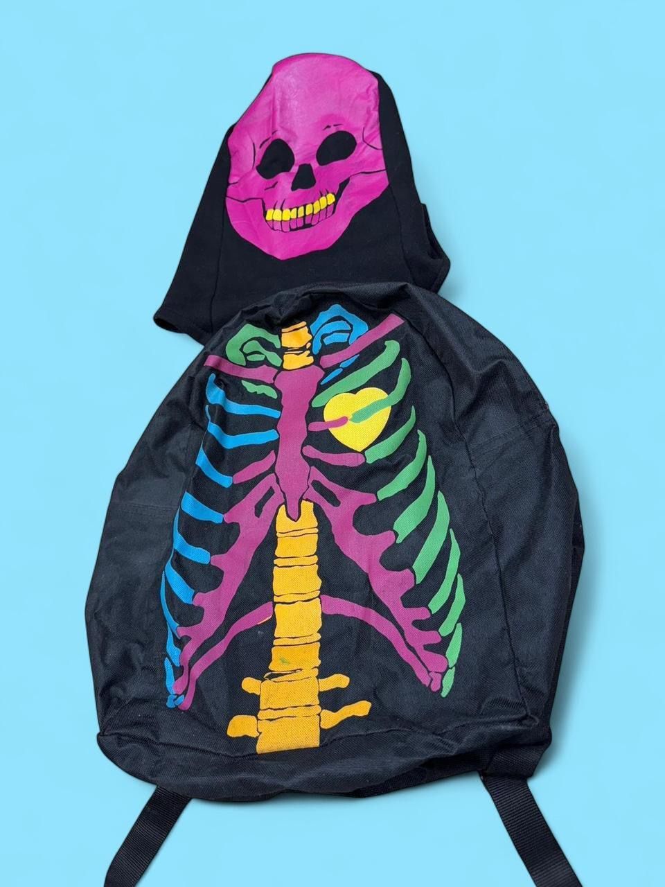 Y2K Vintage Skeleton Backpack With Hoodie