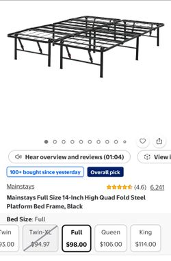 Mainstays full size bedframe
