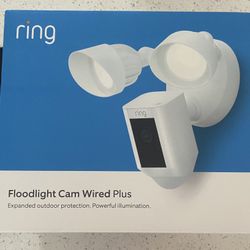 Ring - Floodlight Cam Plus Outdoor Wired 1080p Surveillance Camera - White