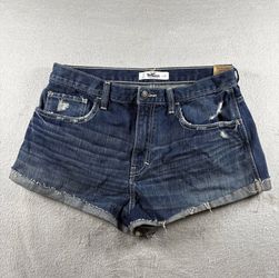 Hollister Booty Shorts Festival Women’s Size 30 Blue Wash Distressed NWT #1998