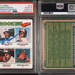 1977 Topps Andre Dawson RC PSA 4/Auto 10