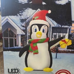 Christmas Penguin Inflatable 5 Feet
