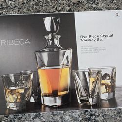 Tribeca 5 Piece Crystal Whiskey Set