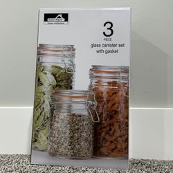 Euro-Ware Home Collection 3 piece glass canister set with gasket