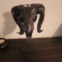 Hand Carved Ram Skull