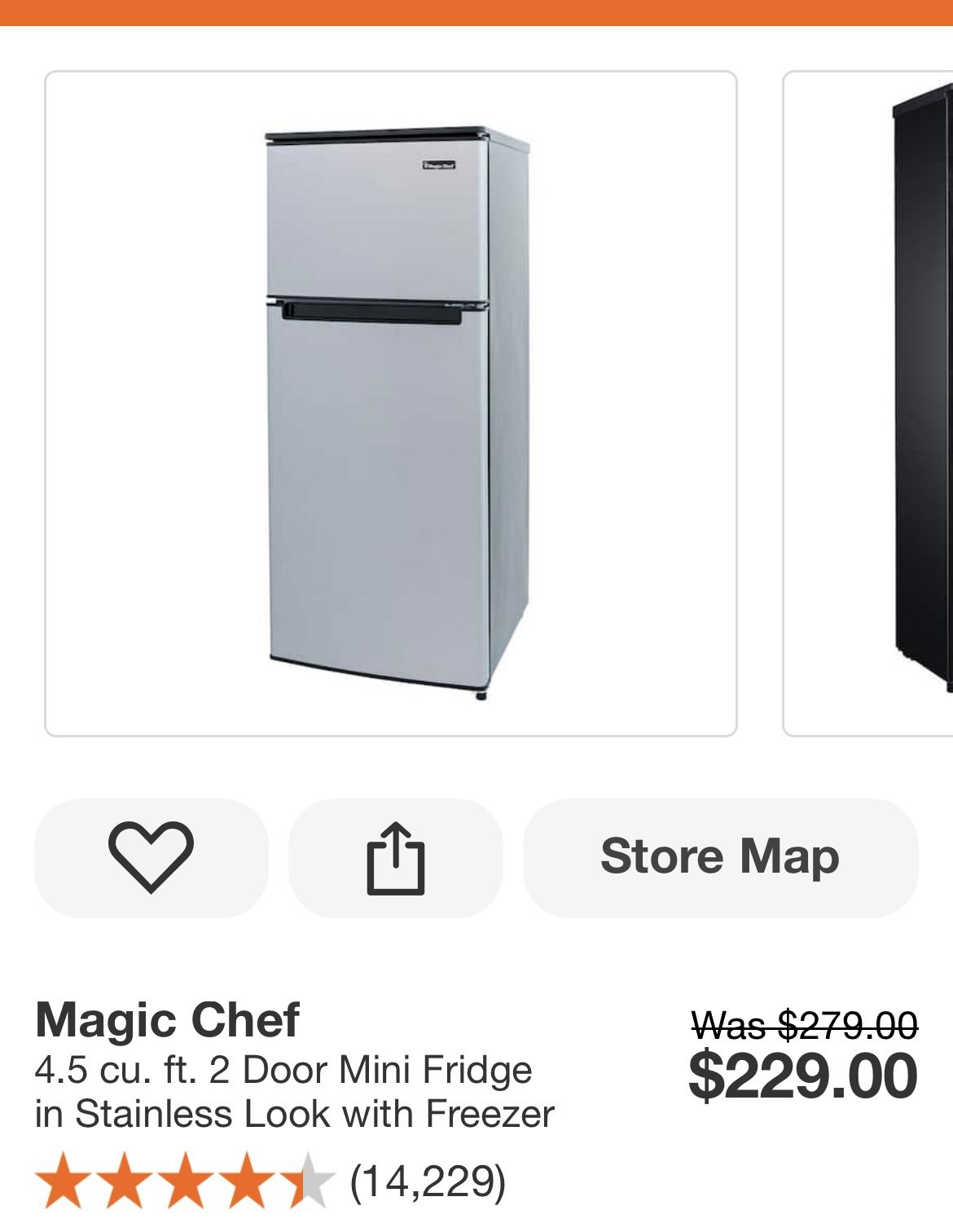 Magic Chef 4.5 cu. ft. 2 Door Mini Fridge in Stainless Look with