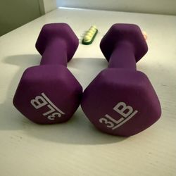 2 3LB Dumbbells, Purple, Pick-Up in Queens