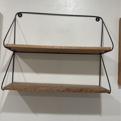 Wooden And Metal Shelf