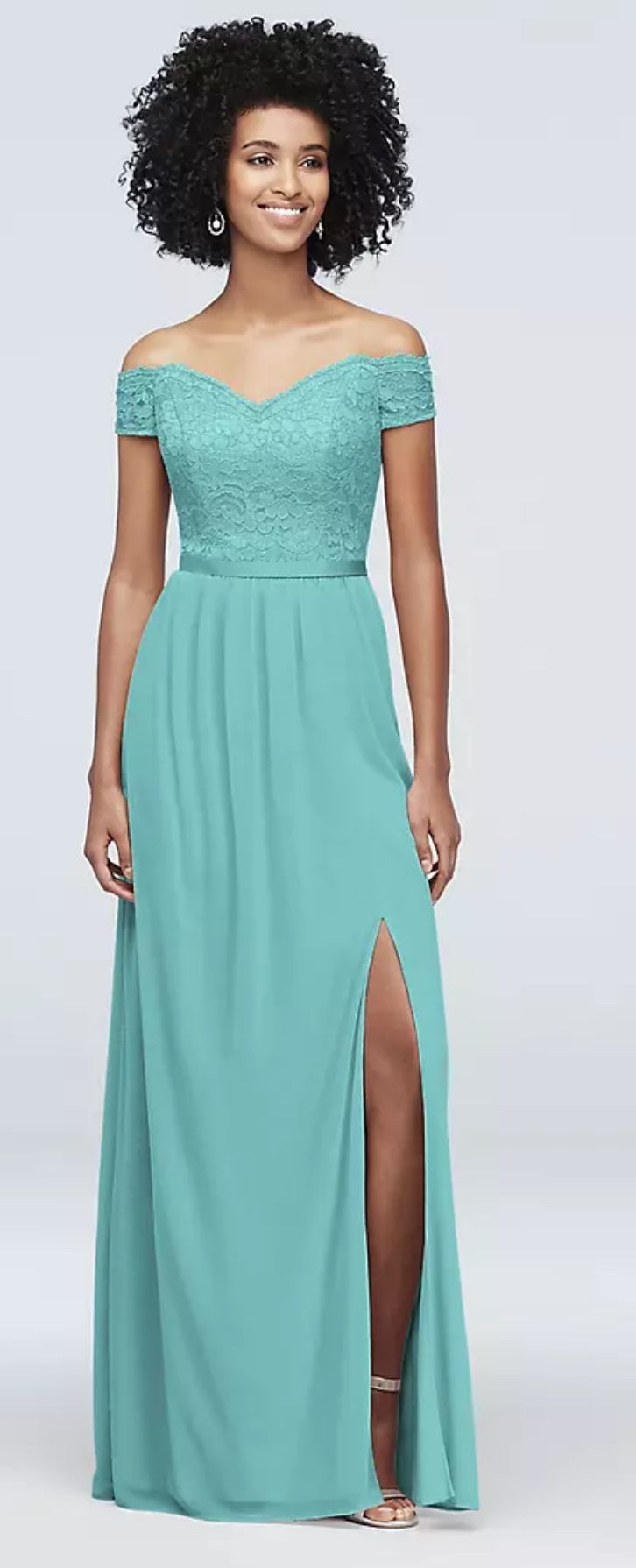 David’s Bridal Blue Bridesmaid Formal Dress Size 14