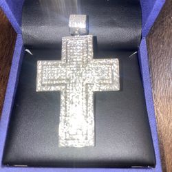 White Gold Diamond Cross 