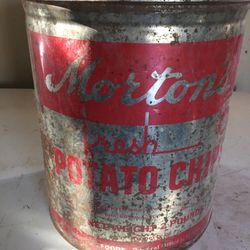 Vintage Morton Potato Chip Metal can
