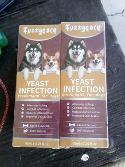 Fuzzy care yeast infection treatment for dogs. New inbox and plastic still.