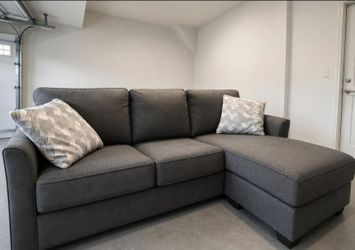 Tucker 82.5” Queen Sleeper Sofa with Reversible Chaise – $500