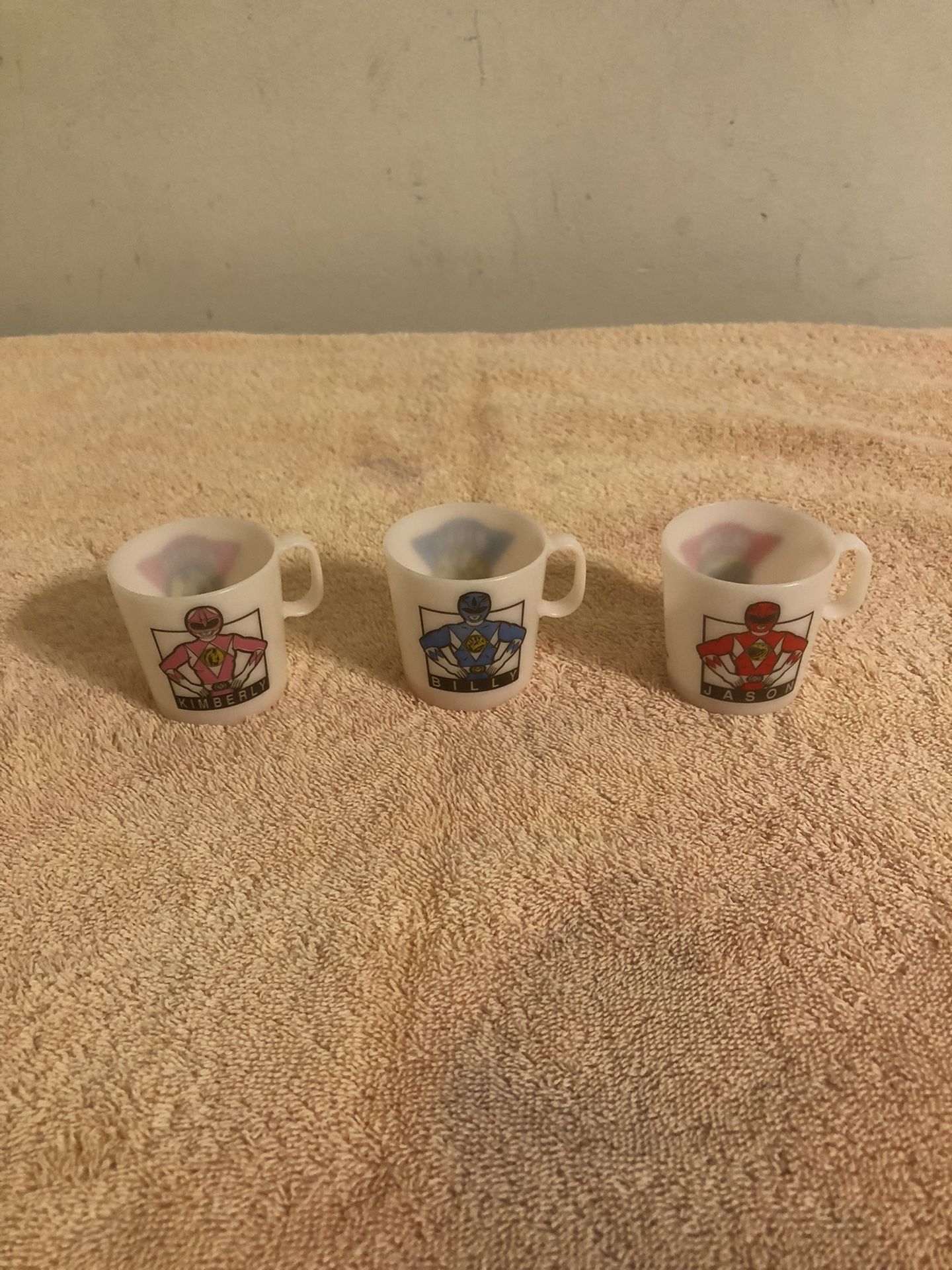 Vintage Chiltons Power Ranger Cups Kimberly Billy & Jason