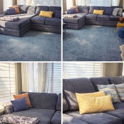 🛋️ Like-New Living Spaces L-Shaped Sectional – Barely Used