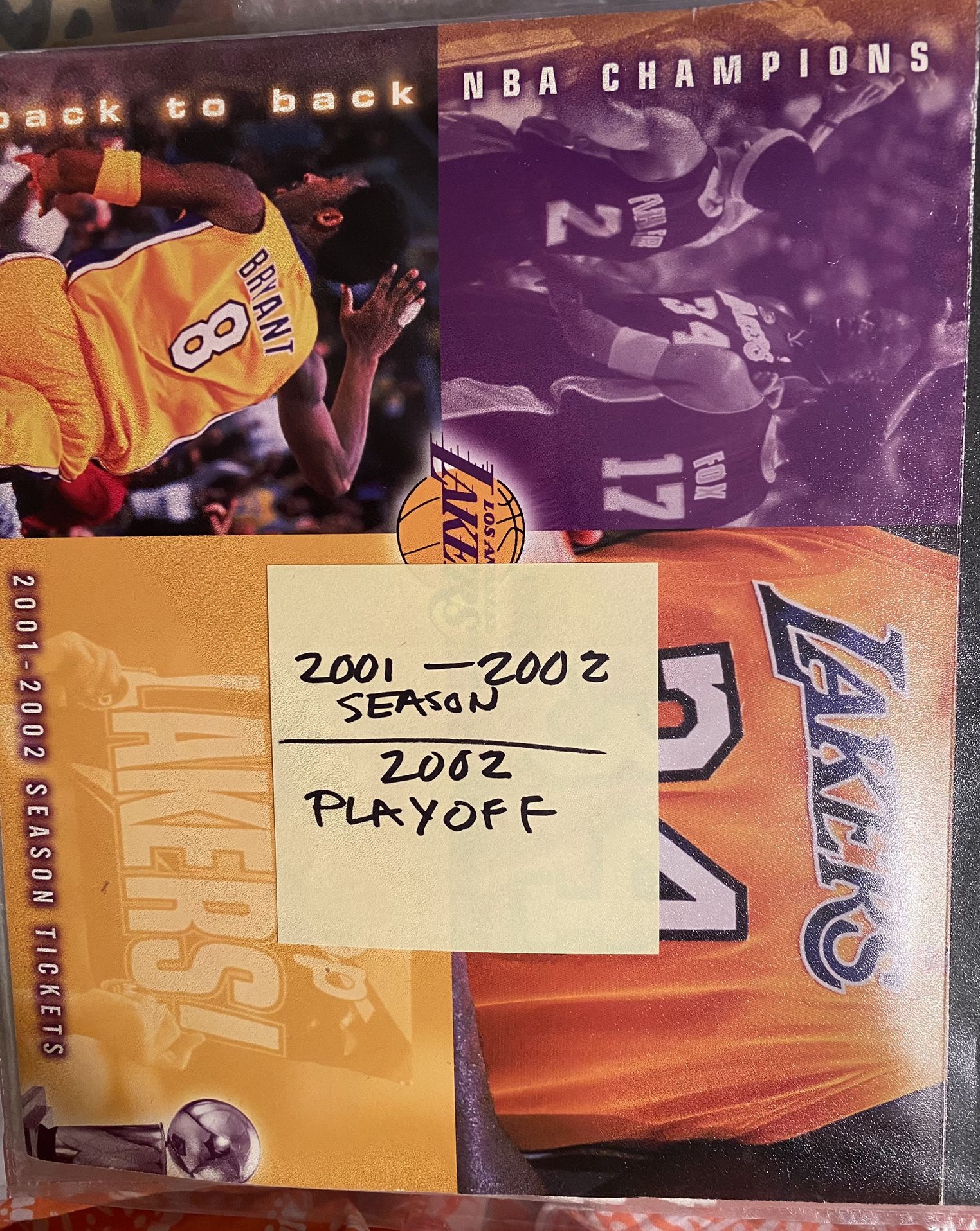 2001-2002 SEASON  LOS ANGELES LAKERS TICKETS