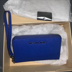Michael Kors Women's Blue Jet Set Travel Leather Wallet - NEW IN BOX