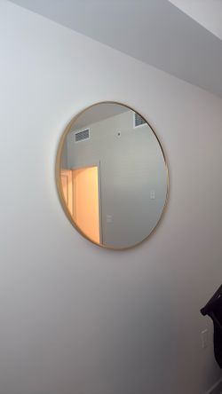 Gold Round Mirror