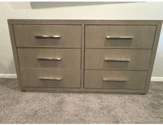 Modern 6-Drawer Dresser with Matching Mirror