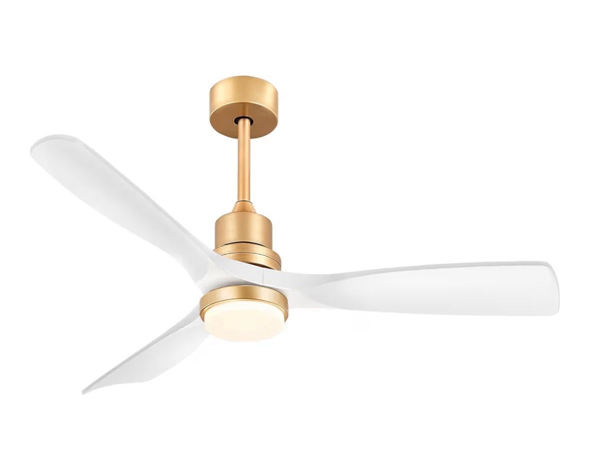 Forrovenco 60” Modern Ceiling Fan with Light (Gold & White)