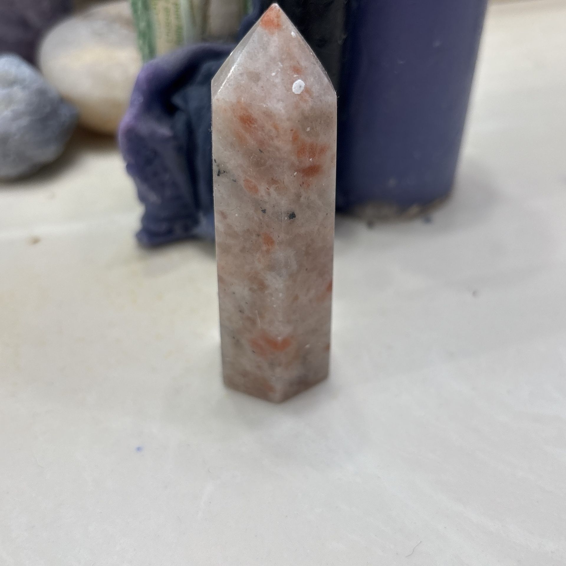 Pink Amethyst Flower Agate/ Sunstone Tower