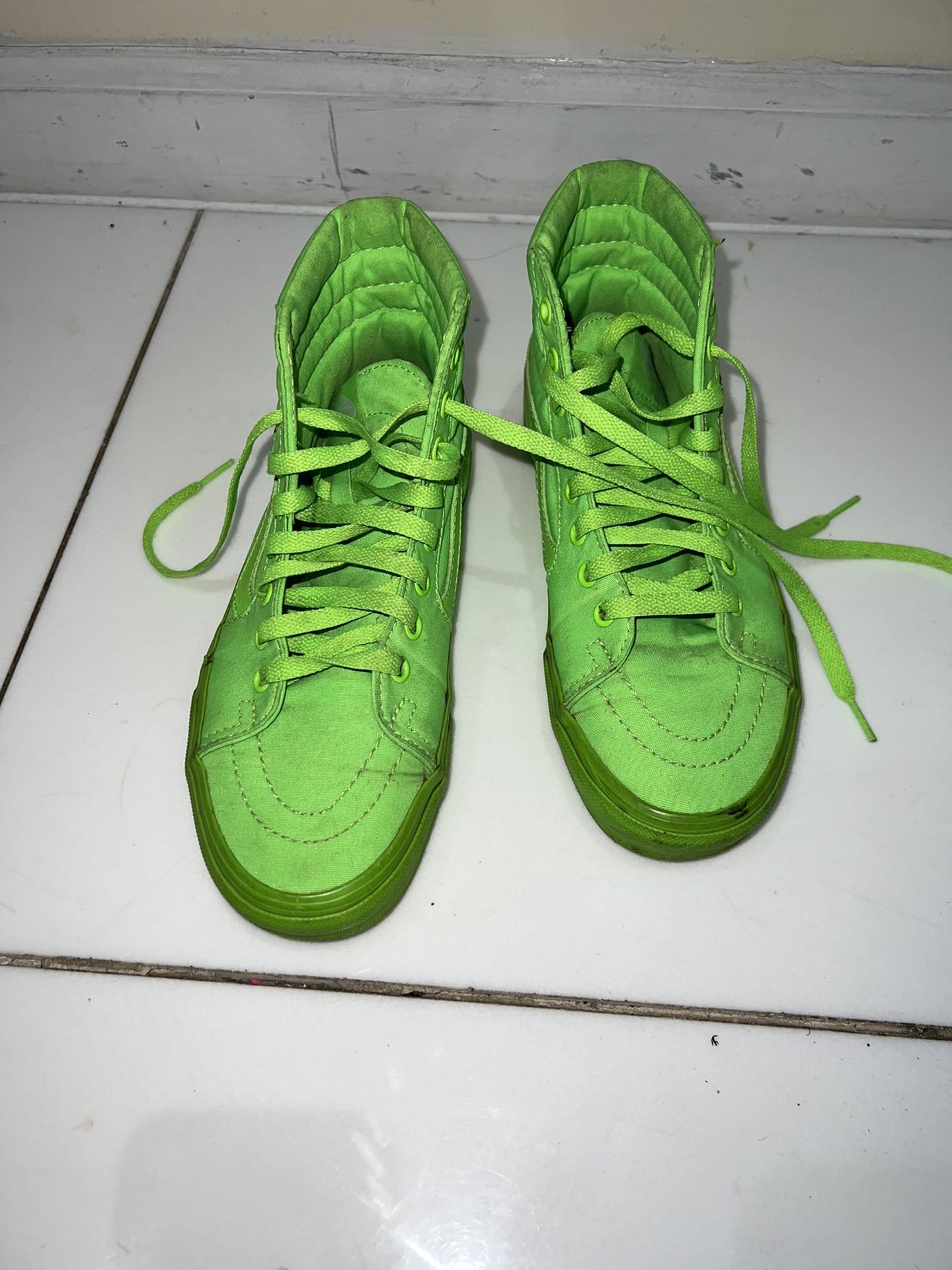Womens/Big kids Vans Neon Green Sneakers