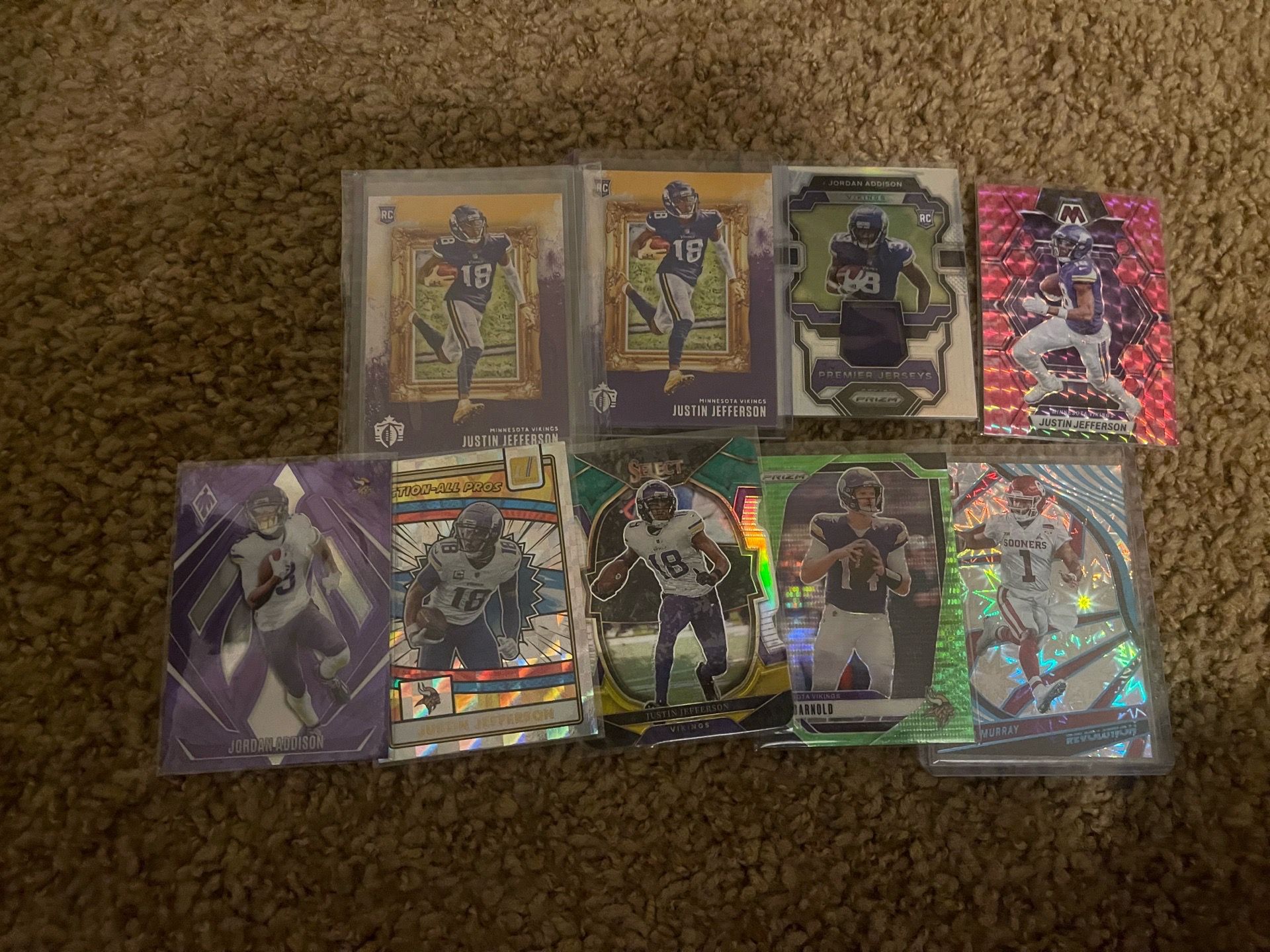 Vikings football card lot