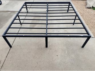 King Size Grey Metal Bed Frame - 77.5” x 81.5”