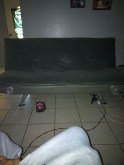 Dark Gray Futon Sofa Bed with Speakers
