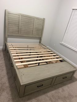 Queen storage bed frame