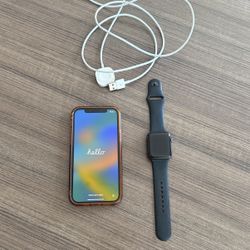 Apple Watch Series 3 With Charger Cord & iPhone 8 Plus With Case Bundle 