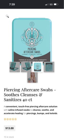 Piercing aftercare swabs