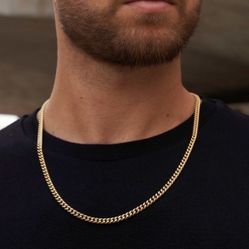NEW‼️ GLD Cuban Link Chain Necklace in Yellow Gold 18”  - 4mm