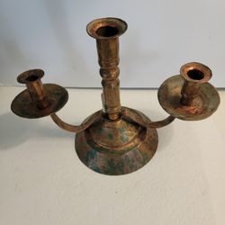 Antique Copper Candlestick Candelabra