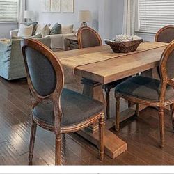 Charcoal linen dining room chairs