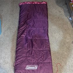 Coleman Plum Fun Kids 26" x 66" Sleeping Bag Purple Pink 45°F