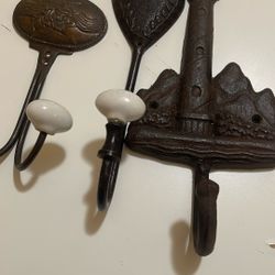 Antique Vintage Deco Towel Hooks 