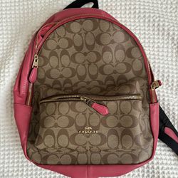 Authentic Pink Coach Backpack - Signature Canvas Print 