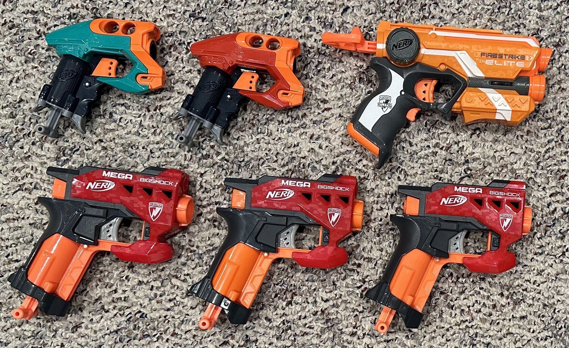 6 NERF Toy Dart Guns