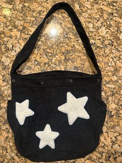 Y2K tote/ shoulder black and white star bag