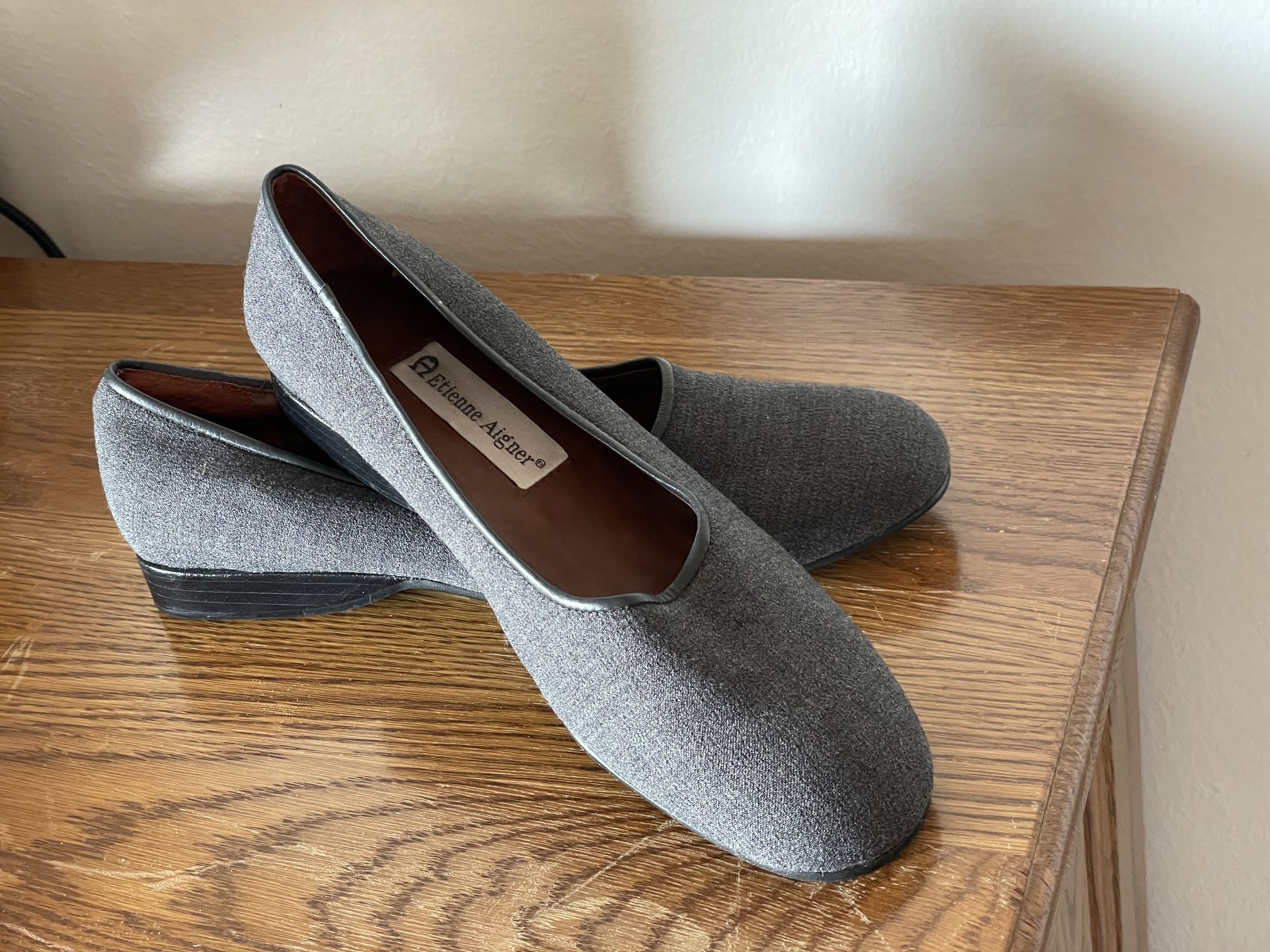 ETIENNE AIGNER 7 M flats grey couture SHOES gray loafers ETIENNE AIGNER 7 M y2k