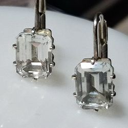Vintage White Topaz Earrings