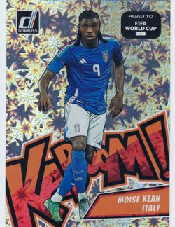 2025-26 Donruss Road To FIFA World Cup #9 Moise Kean OVERSIZED Kaboom! Panini