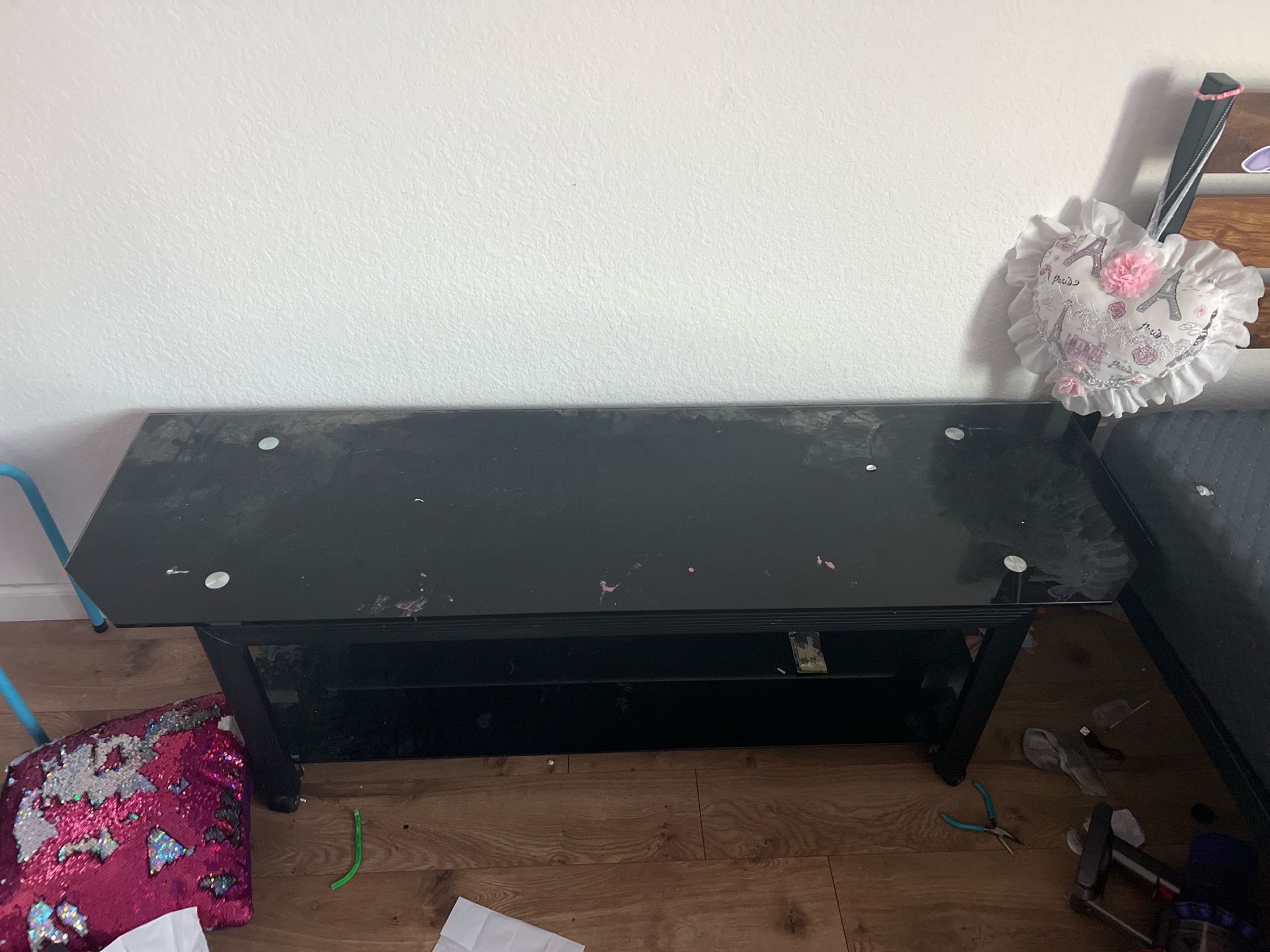 Glass tv stand