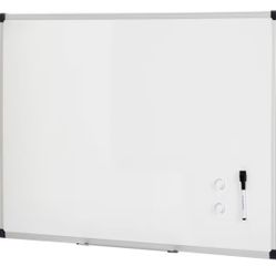 Amazon Basics Magnetic Dry Erase Whiteboard, 36"W x 24"H, Aluminum Frame, Silver/White, Easy to Install and Clean