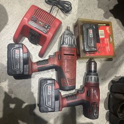 Milwaukee v28 impact and drill