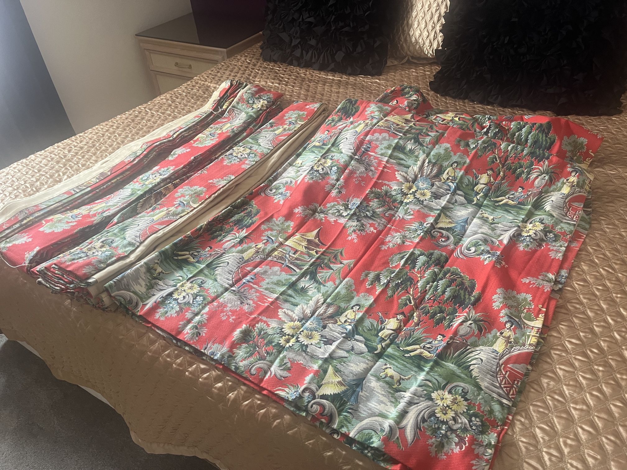 Vintage 1950’s Drapes Curtains. 4 Panels 88x64 Inches Each