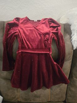 Girls Suede W Glitter Dress